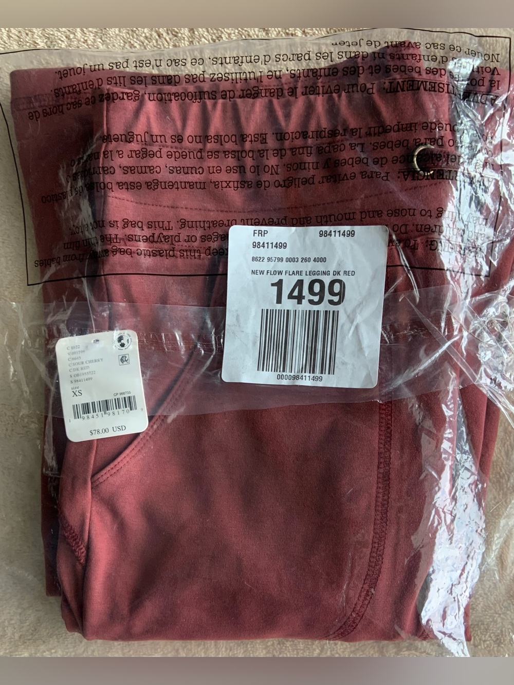 FP Movement by Free People ~ New Flow Flares ~ XS ~ Color; Sour Cherry ~ NWT** - Picture 11 of 12
